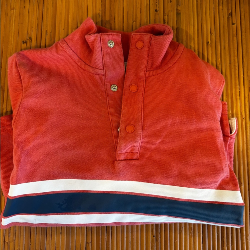 Janie and Jack Coral Pullover with White Trim